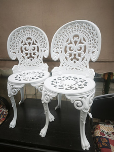 Retro Vintage Round Cast Aluminium Garden Chair (9 foto / 10)