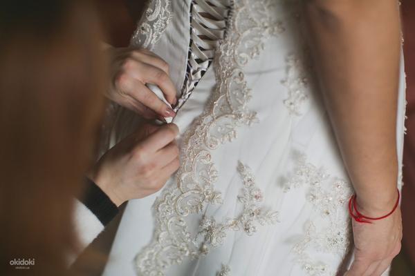 Свадебное платье бу, дизайнерское свадебное платье б/у (фото #3)