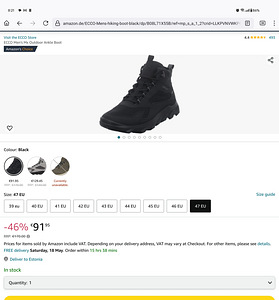 ECCO Men's MX hiking boots, 47 EU, saapad (5 foto / 5)
