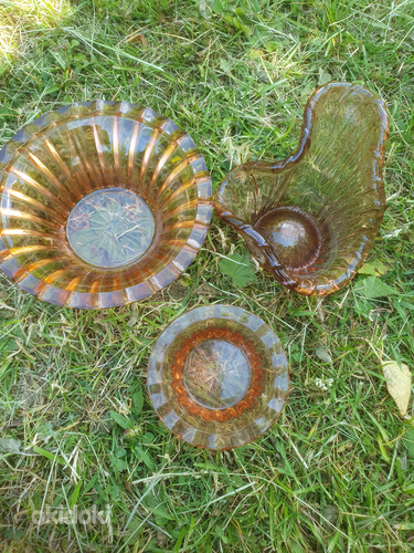 Красивая посуда из крашеного стекла (11 предметов) (фото #3)