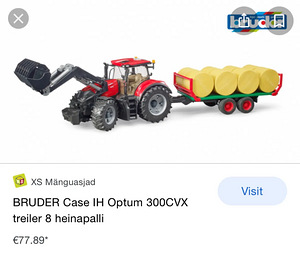 Bruder traktor koos käru ja heinapallidega. (2 foto / 2)