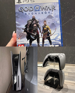 PlayStation 5 + 2 controllers +1 ragnök game (1 foto / 1)