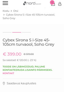 Turvatool Cybex Sirona S i-Size (7 foto / 8)