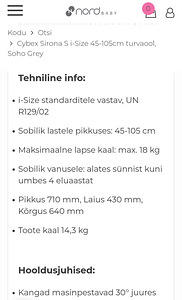 Turvatool Cybex Sirona S i-Size (8 foto / 8)