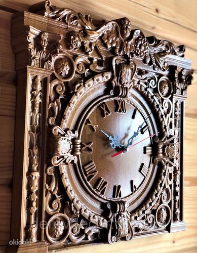 Часы настенные деревянные из дуба 380х380х40 мм (фото #2)