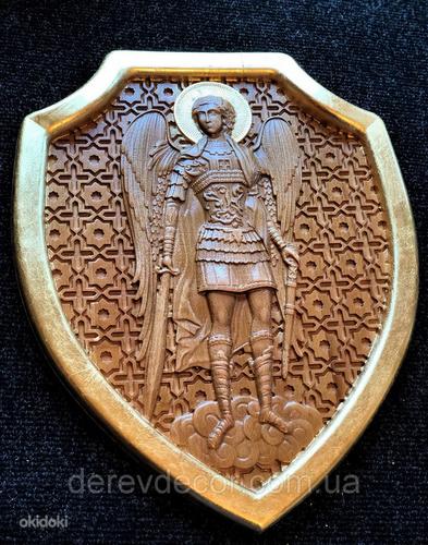 Puidust ikoon on valmistatud pöögist "Arkangel Michael" Gold (foto #3)
