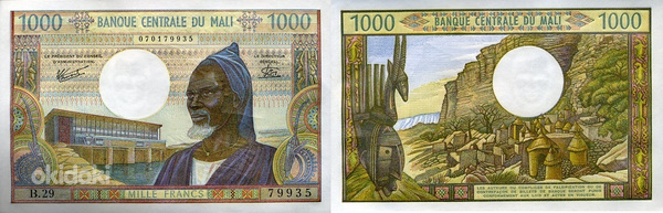 Мали 1000 франков unc (фото #1)