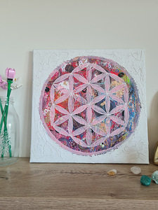 Käsitöö mandala maal " Elu lill", suurus 40 cm × 40 cm (2 foto / 9)
