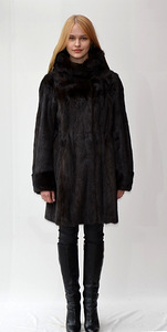 Saga Mink Scandinavian Solid Mink Fur Coat (1 foto / 3)