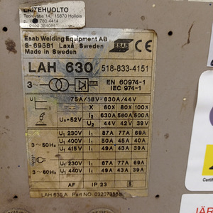 Keevitusseade ESAB LAH 630 (Uueväärne) (2 foto / 8)
