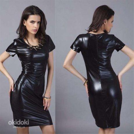 Платье черное эко кожа (фото #3)
