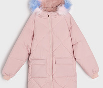 Стеганое пальто с капюшоном, 134 тёплую зиму, холодную осень