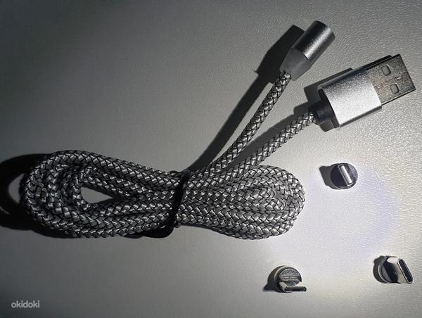 Магнитный кабель, micro USB, Type-C, Lightning (фото #1)