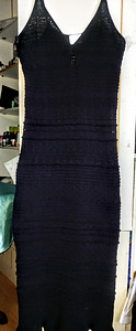 Платье-туника черное длинной вязки
