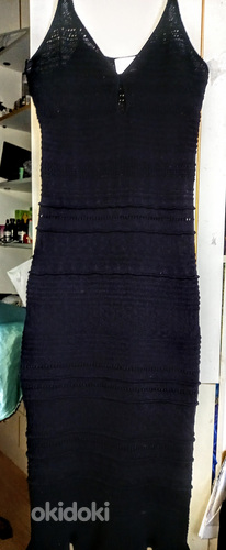 Платье-туника черное длинной вязки (фото #1)