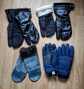 Nahast töökindad mustad, punased sinised (1 foto / 8)
