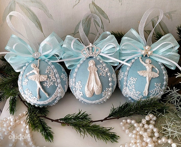Jõulupallid "sinine ballett", käsitsi valmistatud (foto #1)