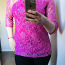 Розовая кружевная блузка xl (фото #1)
