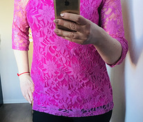 Розовая кружевная блузка xl