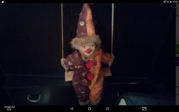 Винтажный клоун на качелях большой 60 см (фото #1)