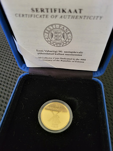 Eesti Pank kuldmünt EV 90 tuulik 2008 (1 foto / 2)
