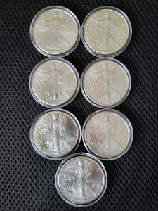 USA eagle hõbemüntide kollektsioon 1990-2024 (3 foto / 10)