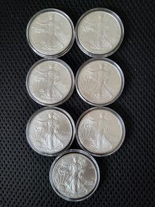 USA eagle hõbemüntide kollektsioon 1990-2024 (5 foto / 10)