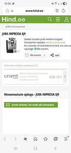 Jura espresso täisautomaatne kohvimasin Impressa XJ9 (2 foto / 5)