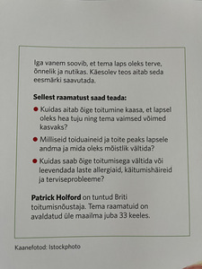 Raamat “optimaalne toitumine sinu lapsele” (2 foto / 2)
