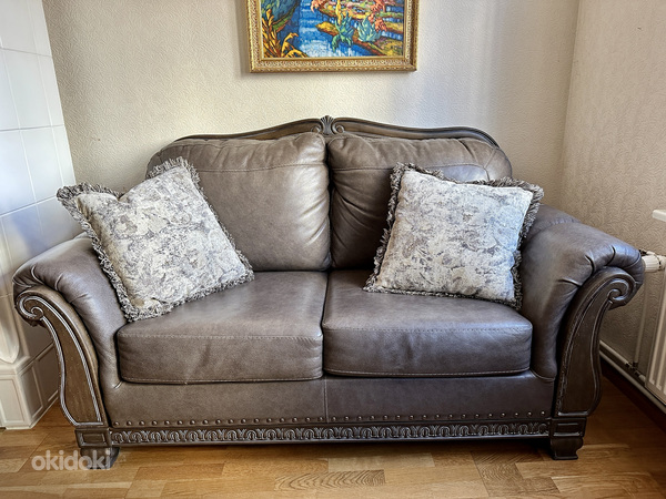 Luksuslik nahkdiivan Malacara Quarry Leather Loveseat Signat