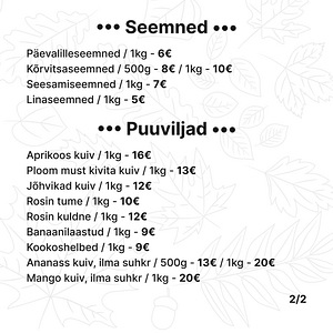 Pähklid, puuviljad, seemned (6 foto / 6)