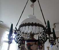 Майоликовый большой потолочный светильник (масло и свечи) с подъемным механизмом