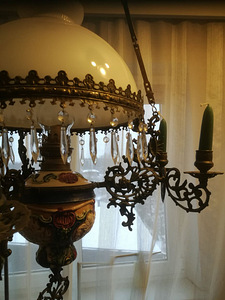 Majolica suur laevalgusti (õli ja küünlad) tõstemehanismiga (6 foto / 6)