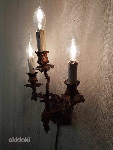 2 старинных настенных светильника в стиле Короля-Солнца Людо (фото #3)