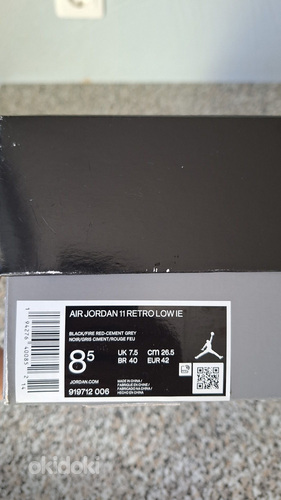 Nike AJ 11 low black cement (фото #3)