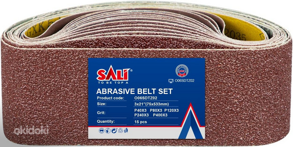 Lihvimislint 75 x 533 mm (3 x 40/80/120/240/400) 15tk