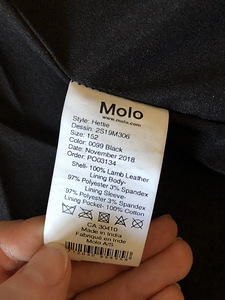 Molo nahkjakk must 152 (3 foto / 3)