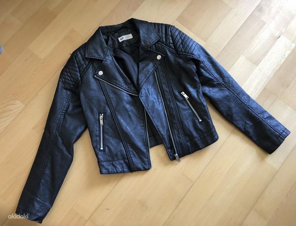 Черная куртка из искусственной кожи hM 158 (фото #1)