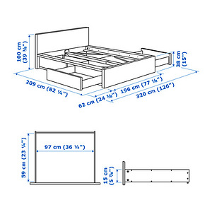 MALM voodi 4 kastid 180x200 cm (2 foto / 4)
