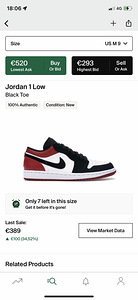 Air jordan 1 low black toe (6 фото из 6)