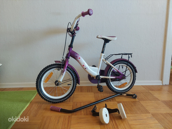 Велосипед для девочки 14". Со страховочными колёсами. (фото #2)