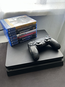 Playstation 4 slim 7 mängu,1 joystick ps4 (1 foto / 4)