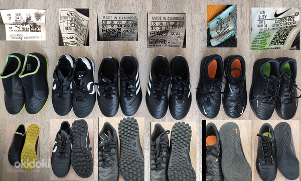 Laste jalgpallijalatsid: Nike, Adidas, Sondico, Puma