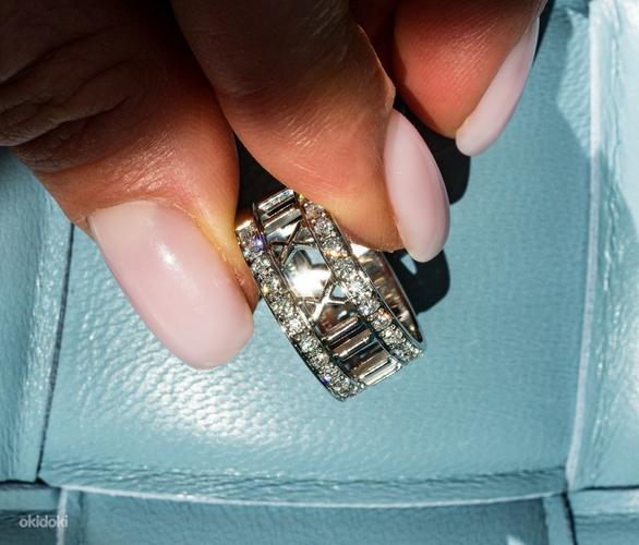 Tiffany&Co. Atlas open ring in 18k white gold diamonds (фото #2)