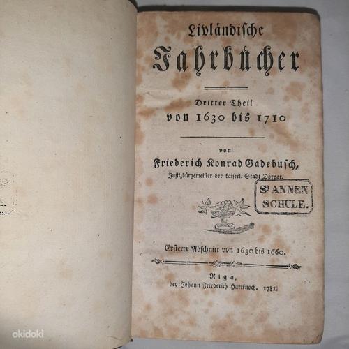 Livlandiche Jahrbucher 1781 (фото #1)