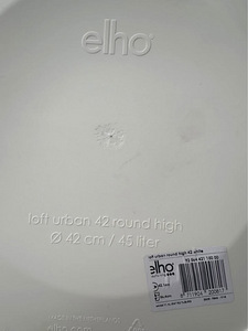 Lillepott Elho Loft Ø 42 cm, valge koos alustaldrikuga (2 foto / 3)