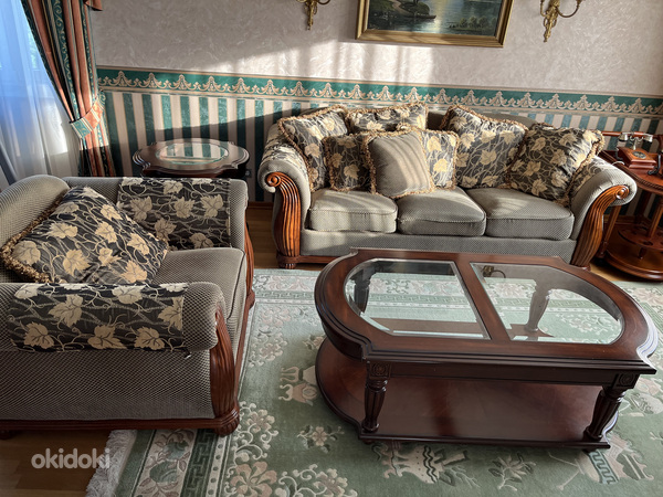 Комплект мягкой мебели для гостиной. Раскладной диван + крес (фото #4)