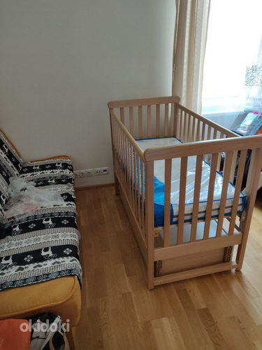 СПАЛЬНЫЙ КОМПЛЕКТ младенцу: кроватка с матрасом + аксессуары (фото #6)