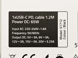 Qoltec USB-C laadija 65W 51712 (3 foto / 3)