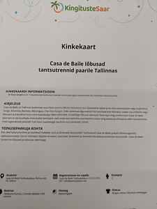 Casa de Baile tantsukursus paarile Tallinnas (1 foto / 2)